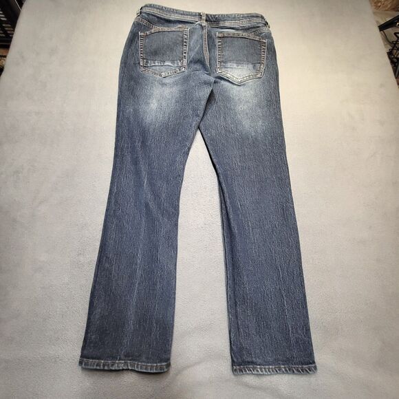 MBX Jeans Mens 34x29 Blue Slim Fit Straight Leg Distressed Stretch Denim - Picture 9 of 10